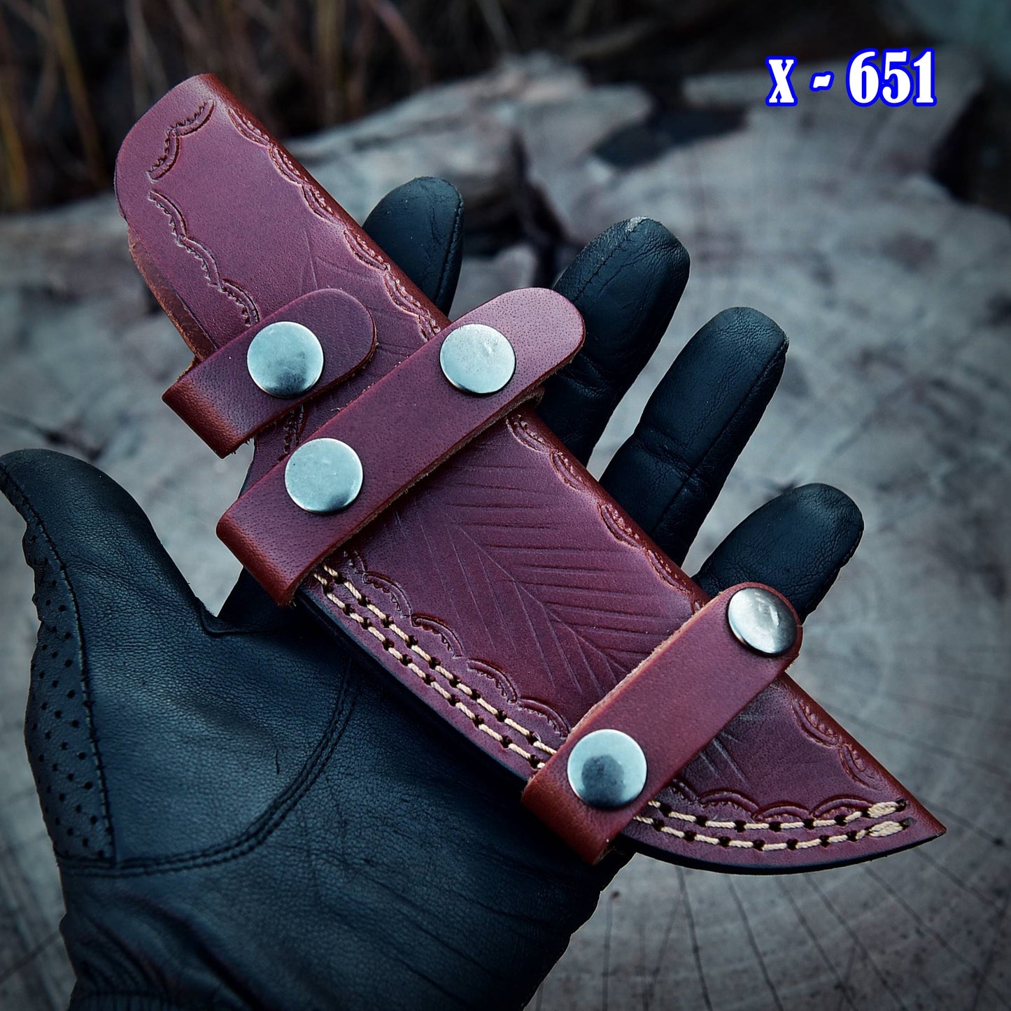 Custom Handmade Leather Tracker Skinner Fixed Blade Outdoor Knife Sheath