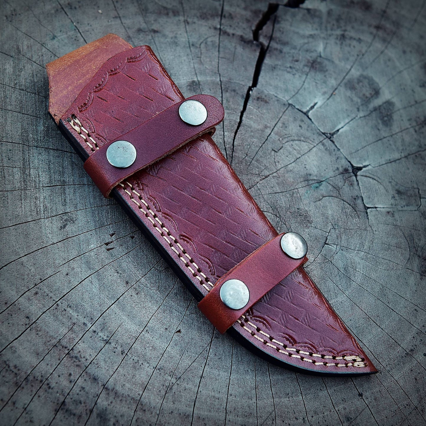 Handmade Genuine Leather Tracker Knife Fixed Blade Knife Sheath