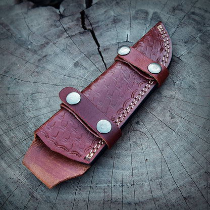 Handmade Genuine Leather Tracker Knife Fixed Blade Knife Sheath