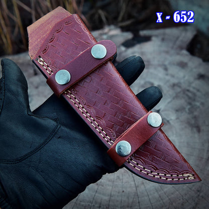 Handmade Genuine Leather Tracker Knife Fixed Blade Knife Sheath