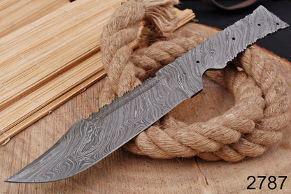 Bowie Knife Damascus Fixed Blade Tracker Blank Blade Ideal Outdoor Knives Full Tang X-13