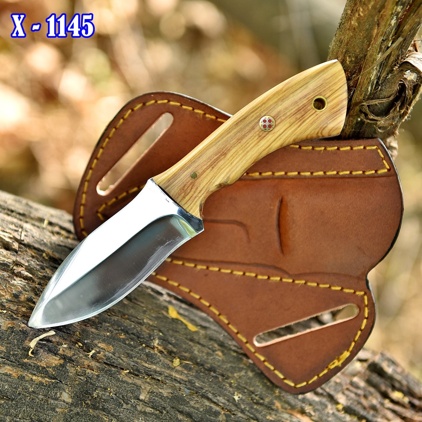 Elite Handmade Carbon Steel Blade Full Tang Skinner Knife Wood Handle