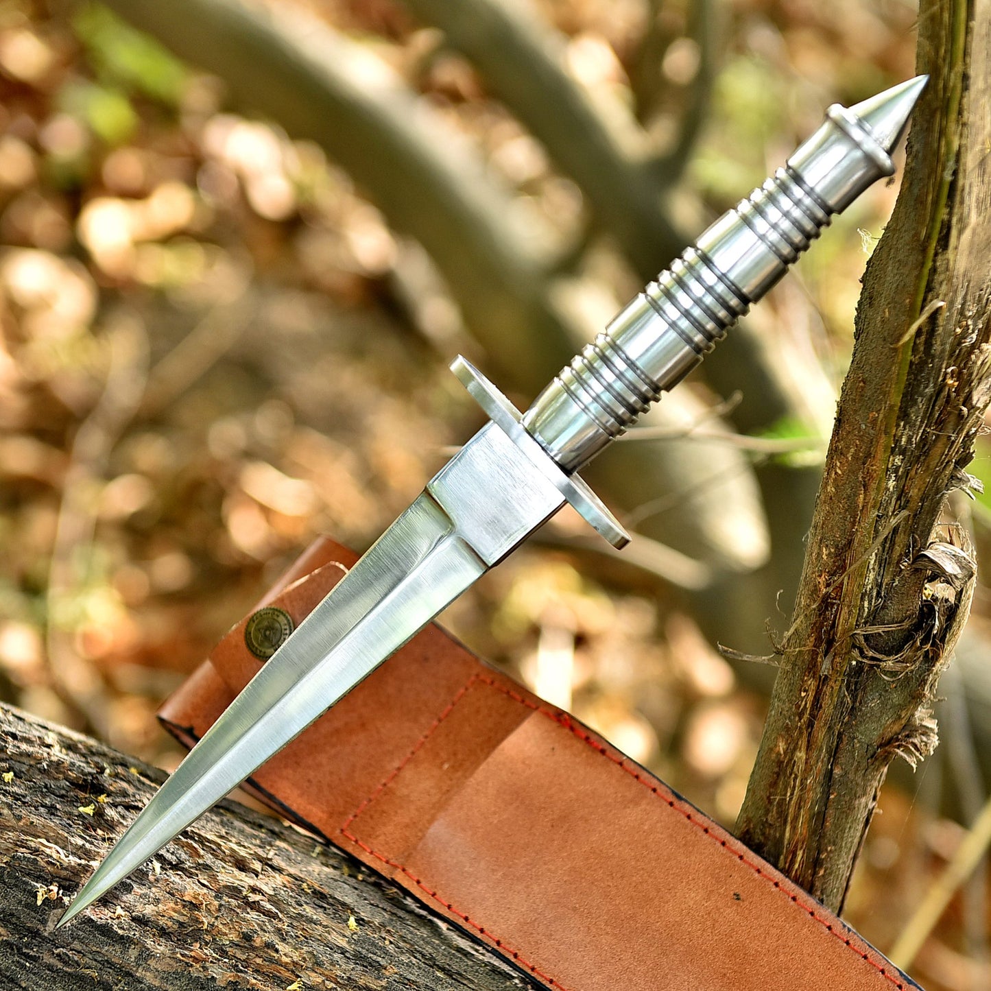 Custom Forged D2 Carbon Steel Dagger Knife High Polish Blade Steel Handle
