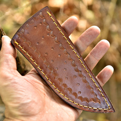 Classic Durable Handcrafted Top Grain Leather Sheath Fixed Blade Knife