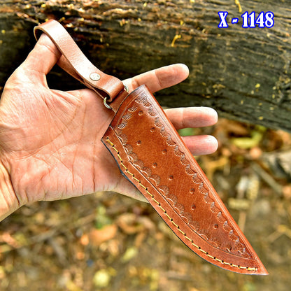 Professional Grade Hand Stitched Fix Blade Knife Genuine Leather Sheath
