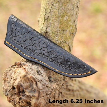 Elite Handmade Fixed Blade Skinner Knife Rust Protection Leather Sheath