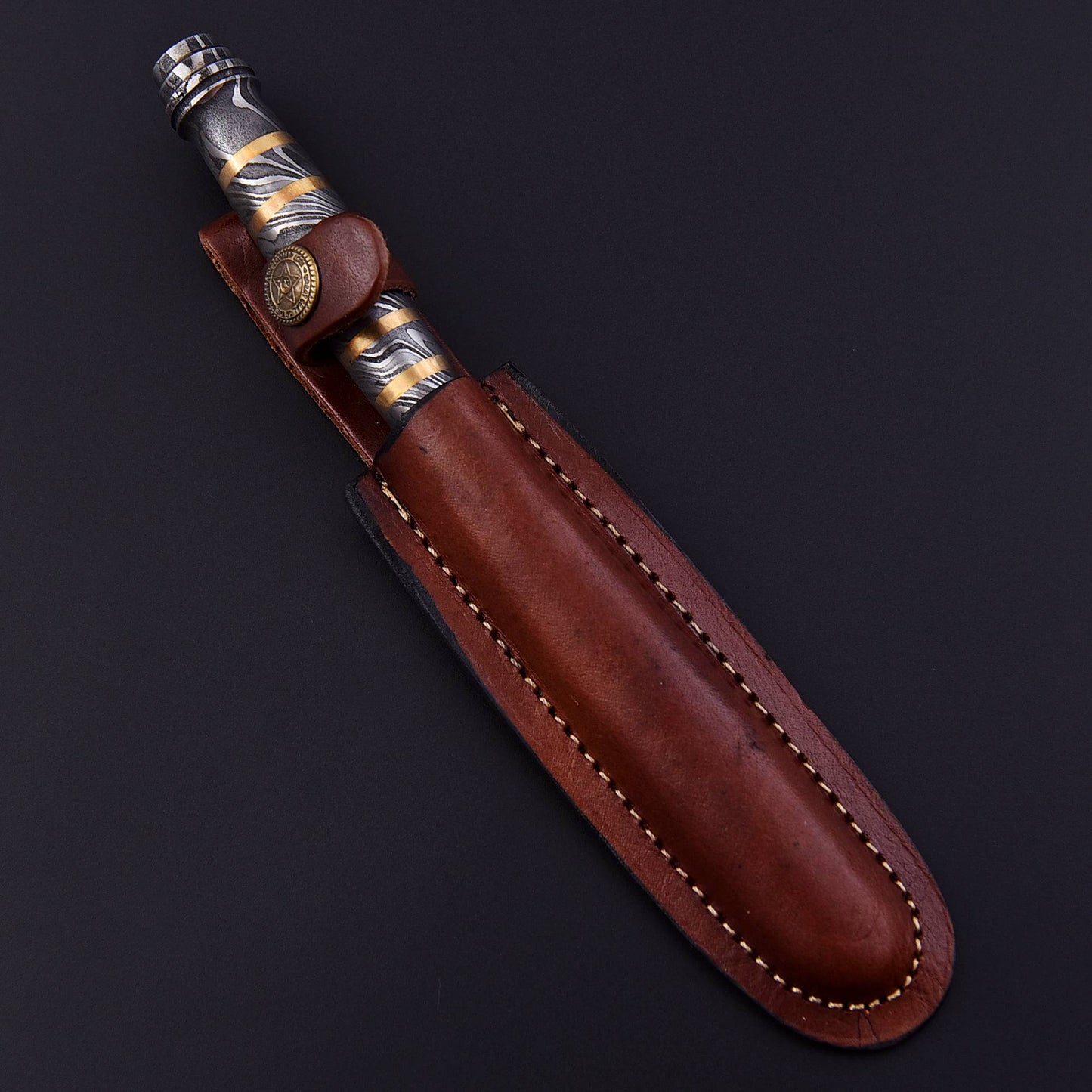 Custom Handmade Damascus Steel Full Tang Dagger Knife With Sheath