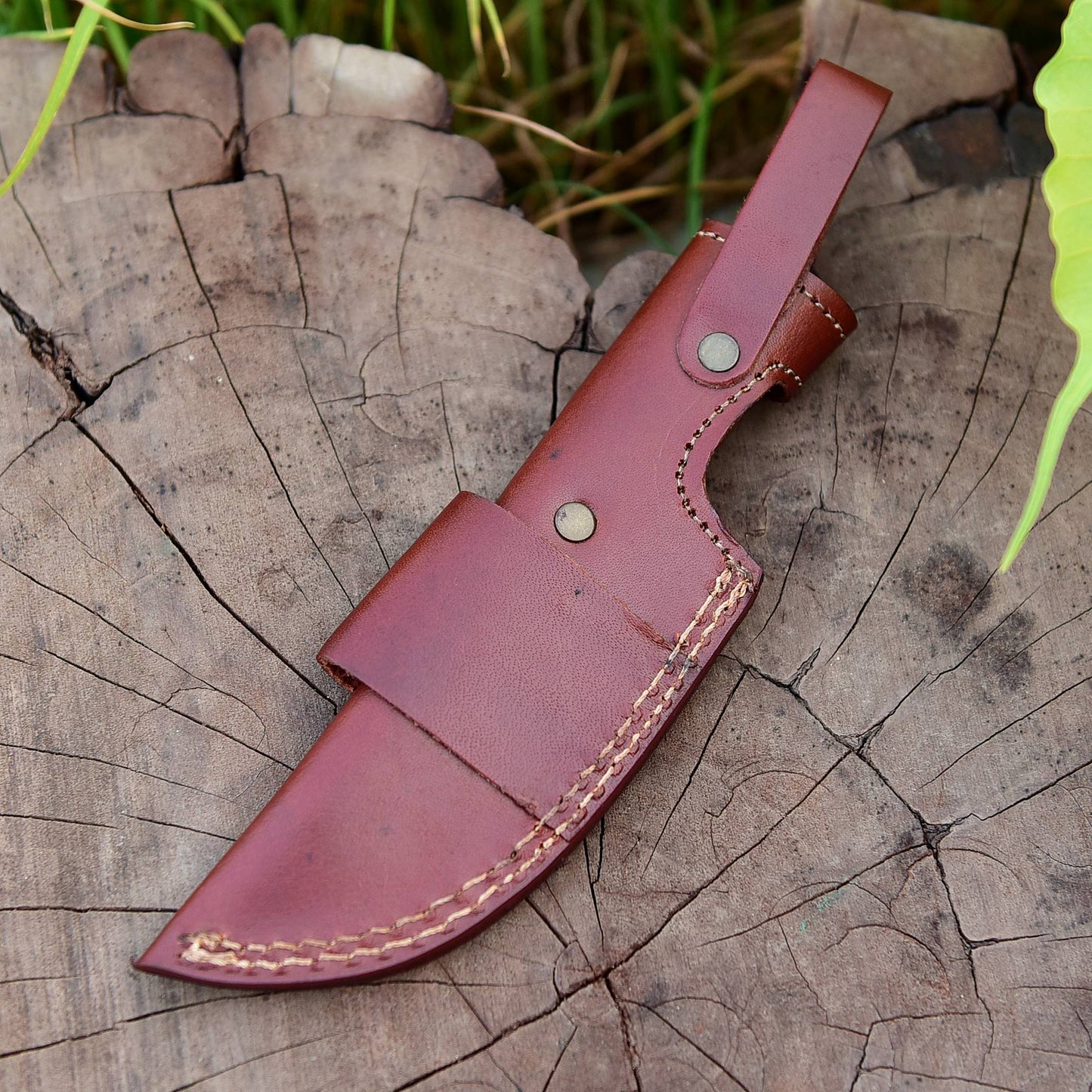 Handmade Cowhide Leather Fixed Blade Knife Belt Carry Sheath