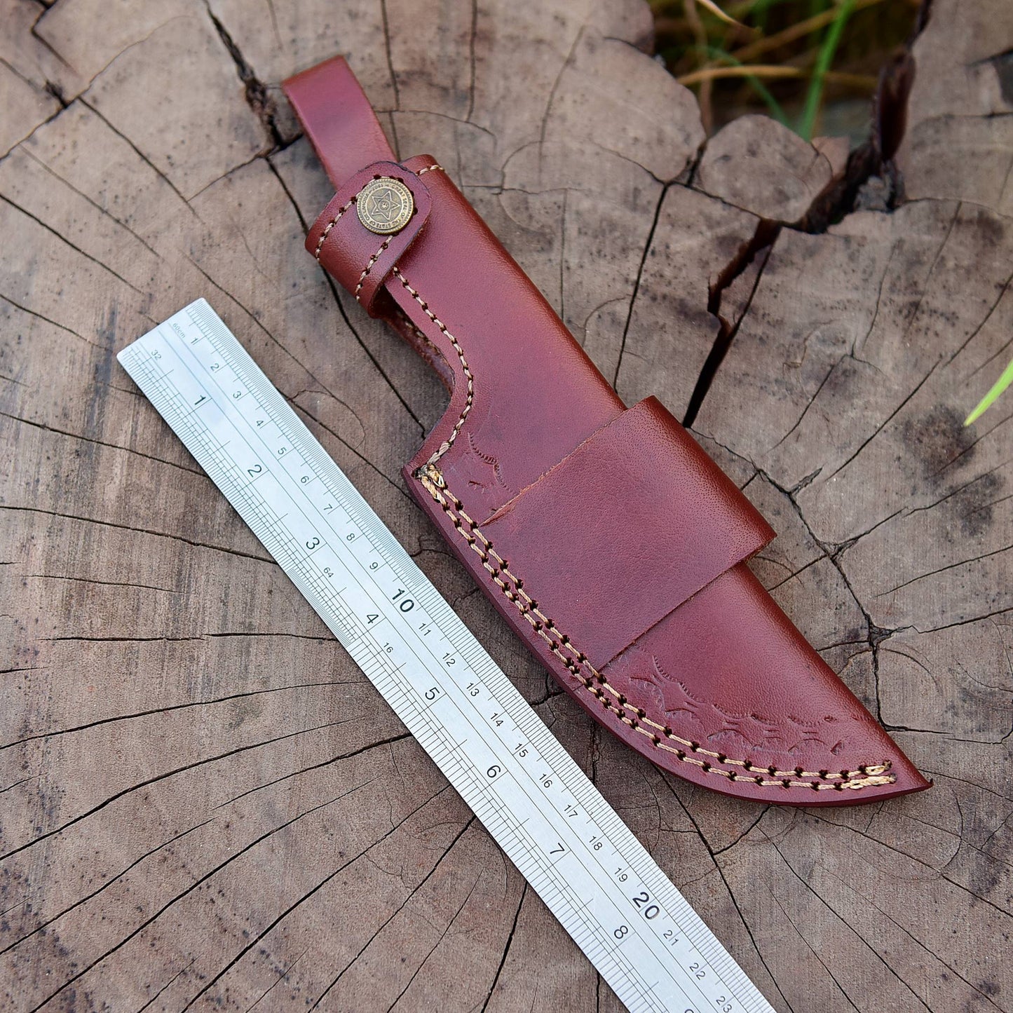 Handmade Cowhide Leather Fixed Blade Knife Belt Carry Sheath