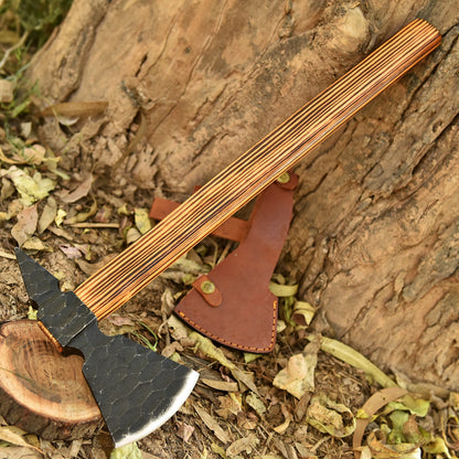 Custom Hand Made Forged High Carbon Steel Axe Superb Design Ash wood Handle