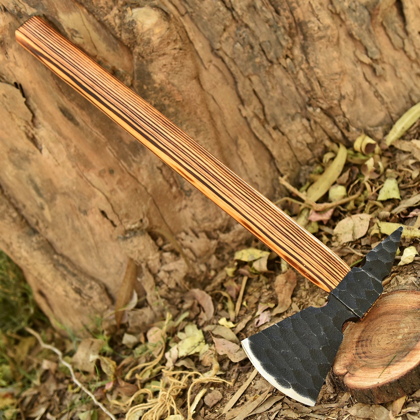 Custom Hand Made Forged High Carbon Steel Axe Superb Design Ash wood Handle