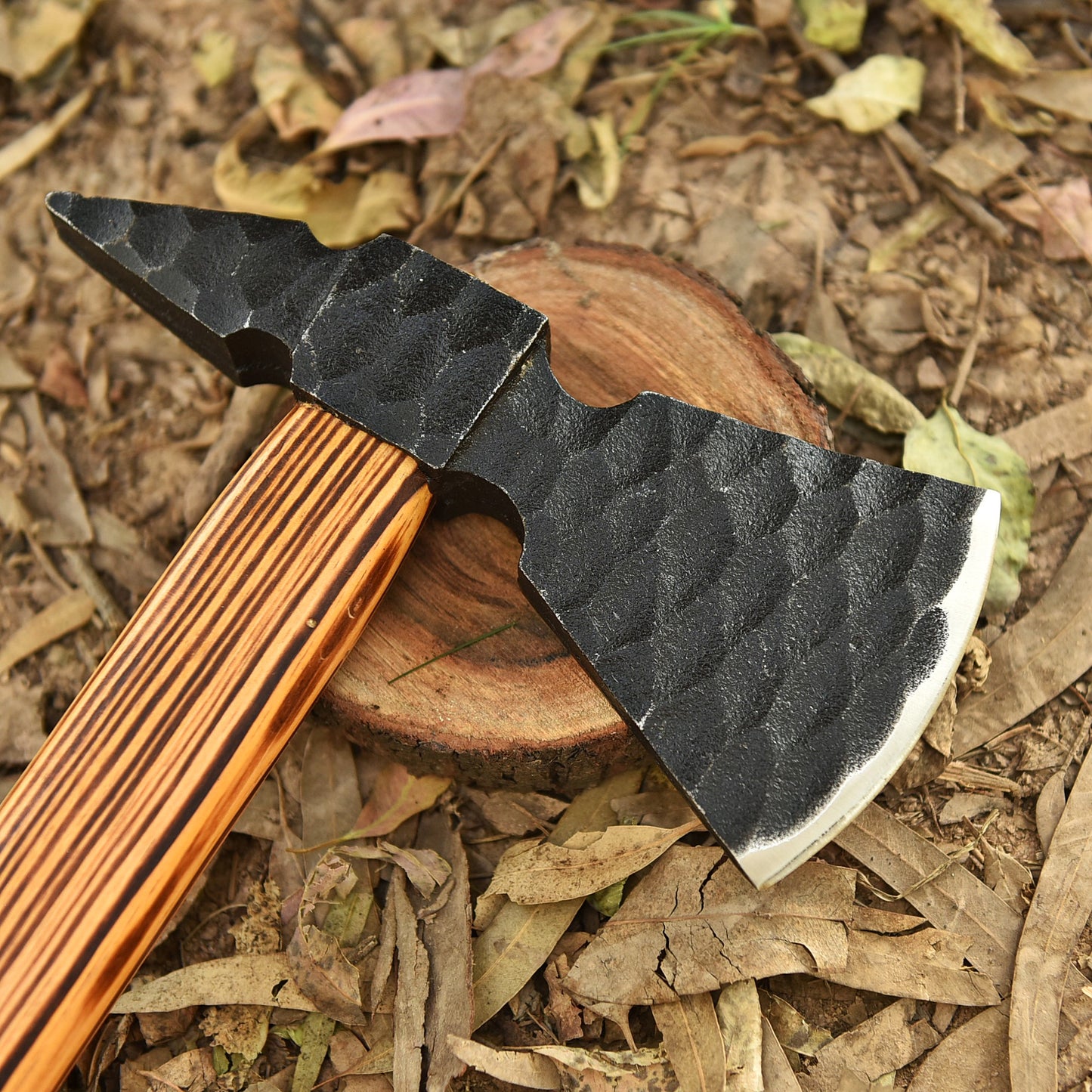 Custom Hand Made Forged High Carbon Steel Axe Superb Design Ash wood Handle