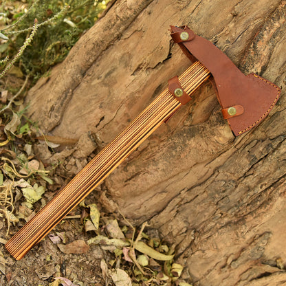 Custom Hand Made Forged High Carbon Steel Axe Superb Design Ash wood Handle