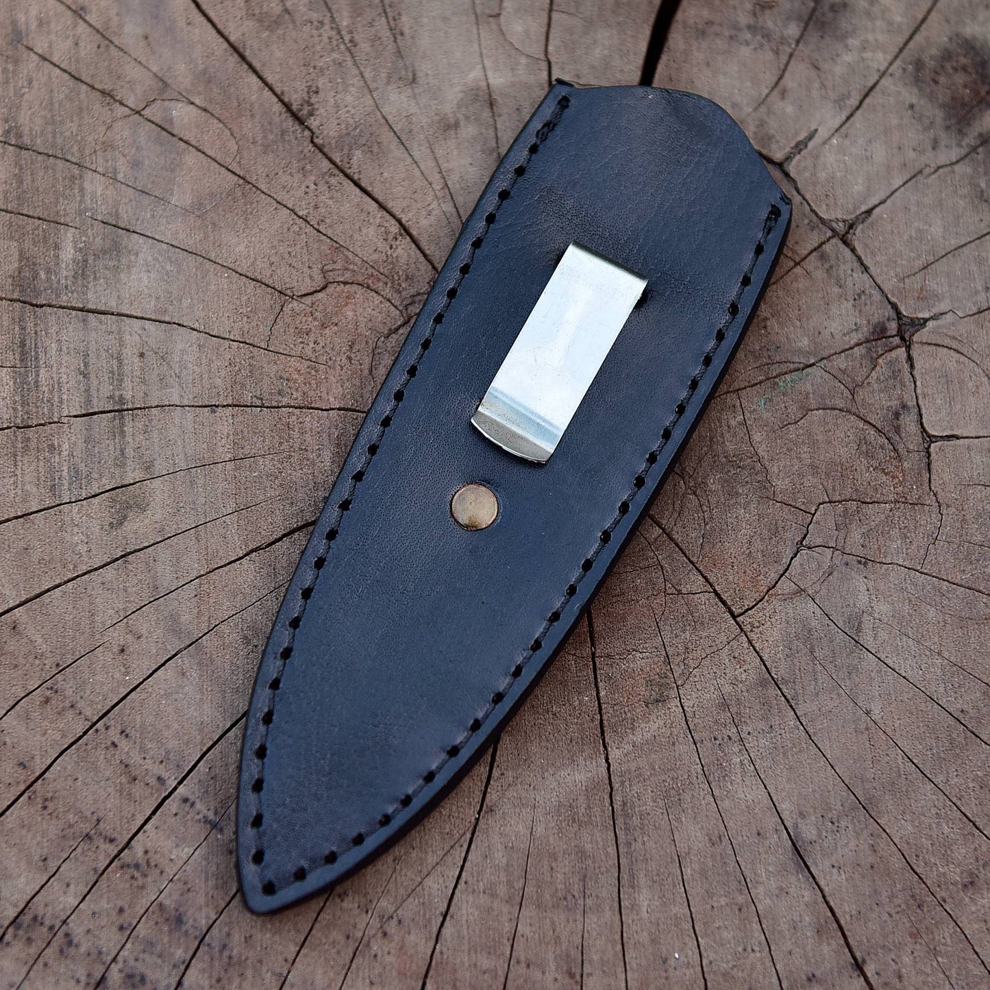Custom Hand Forged Genuine Leather Dagger Knife Sheath