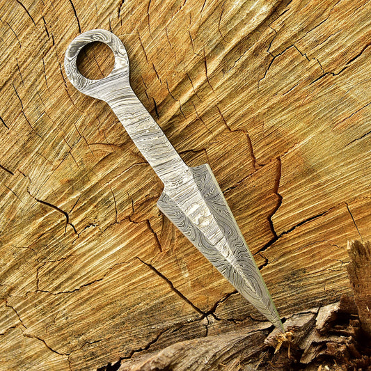 Custom Handmade Damascus Steel Double Edge Dagger Knife Blank Blade