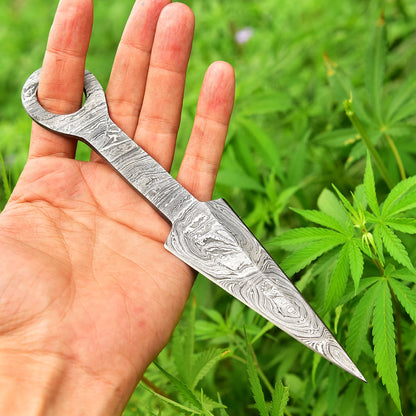Custom Handmade Damascus Steel Double Edge Dagger Knife Blank Blade