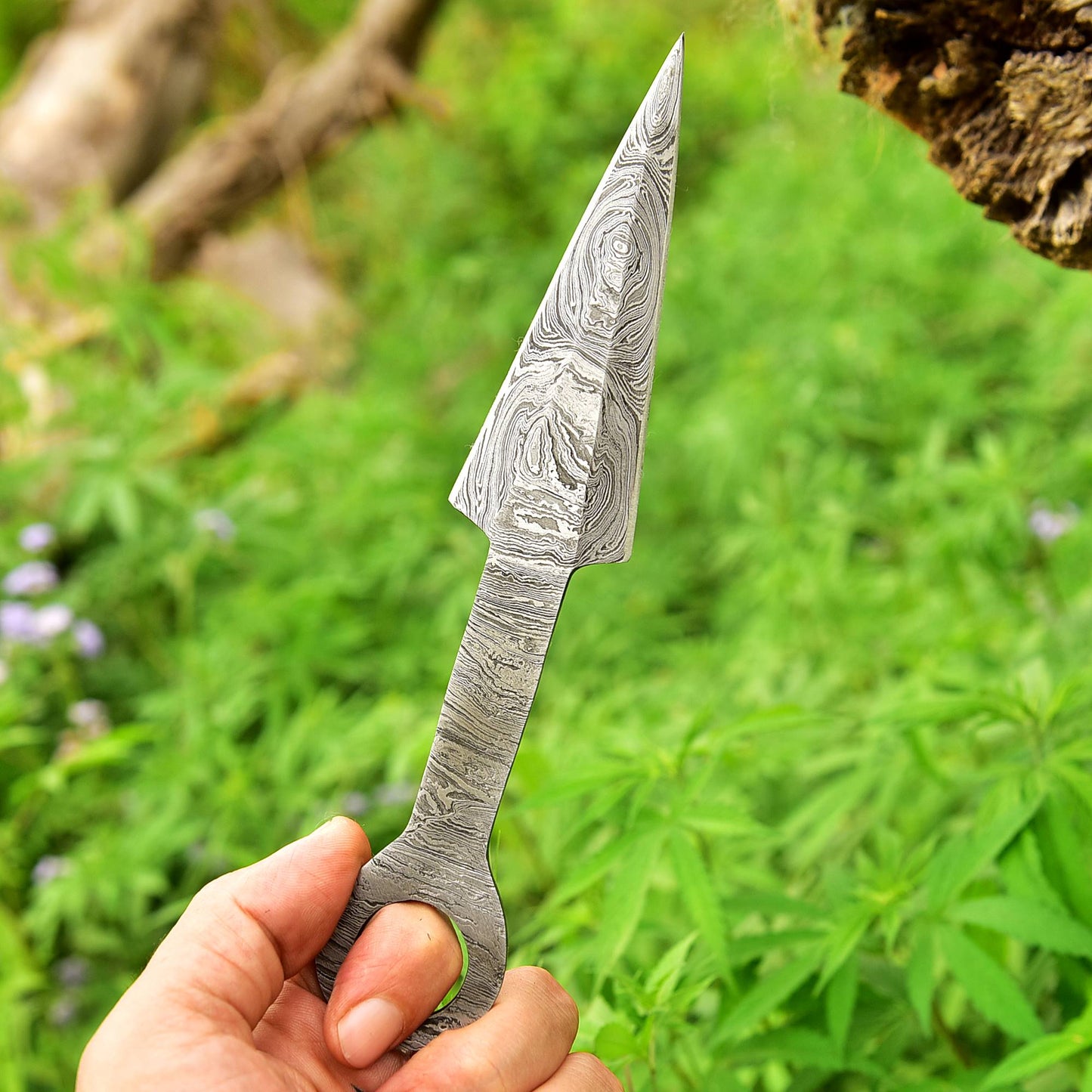 Custom Handmade Damascus Steel Double Edge Dagger Knife Blank Blade