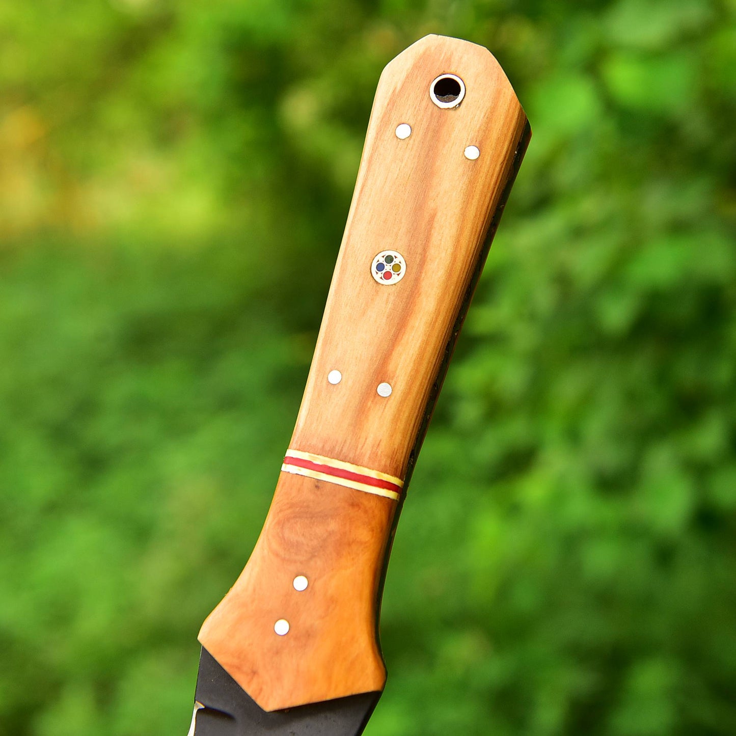 Custom Handmade Carbon Steel Double Edge Dagger Wood Handle With Sheath