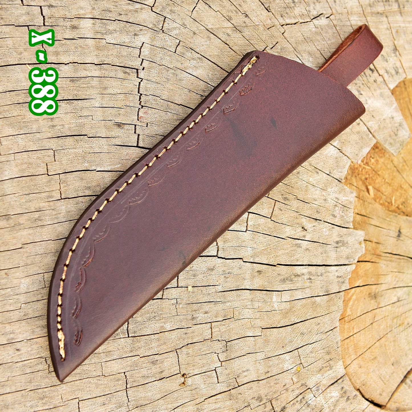 Custom Hand Forged Genuine Leather Fixed Blade Knife Skinner Knife Sheath