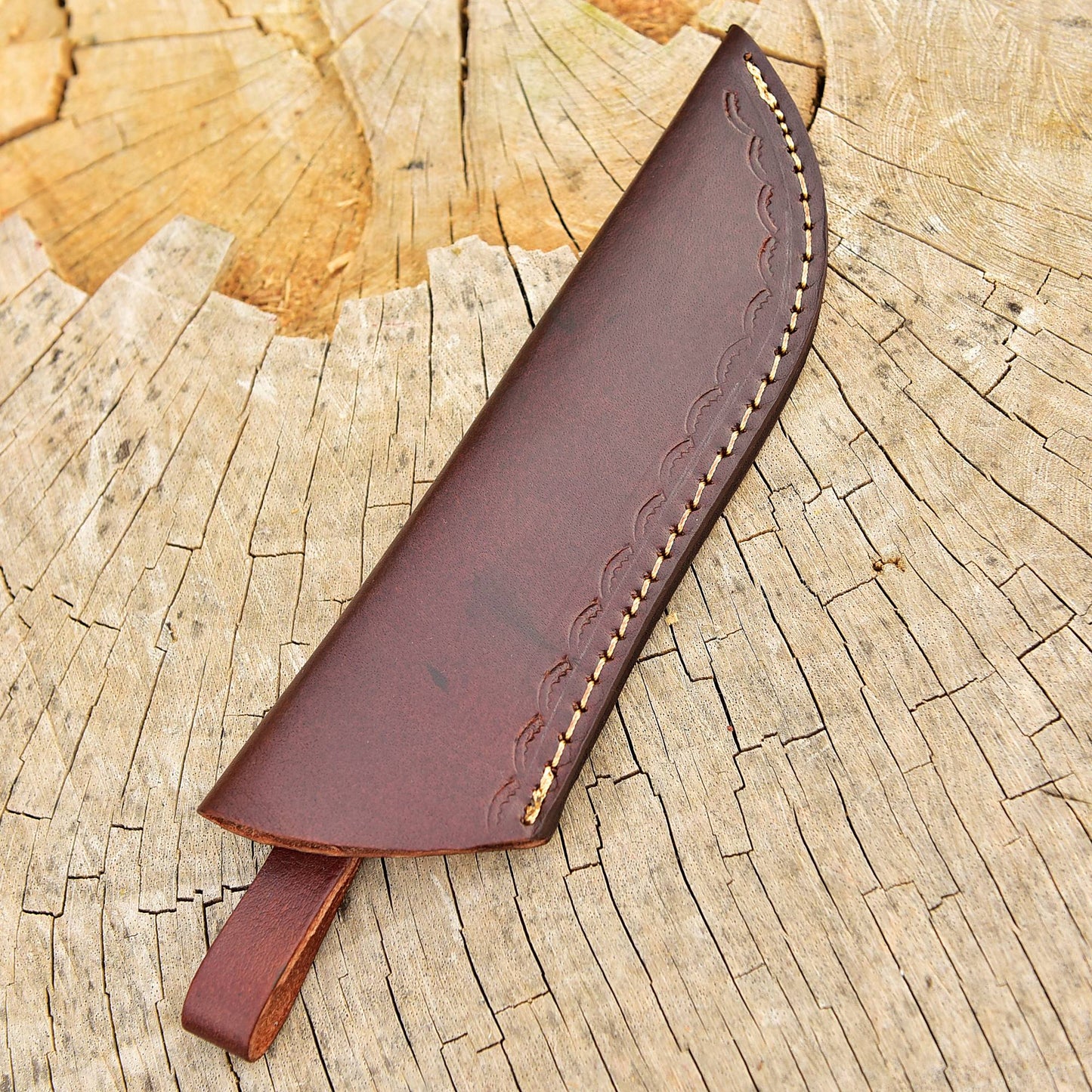 Custom Hand Forged Genuine Leather Fixed Blade Knife Skinner Knife Sheath
