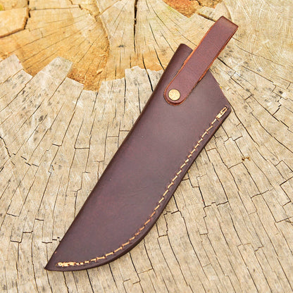 Custom Hand Forged Genuine Leather Fixed Blade Knife Skinner Knife Sheath