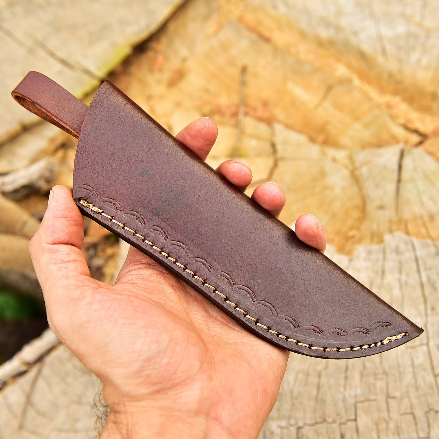 Custom Hand Forged Genuine Leather Fixed Blade Knife Skinner Knife Sheath