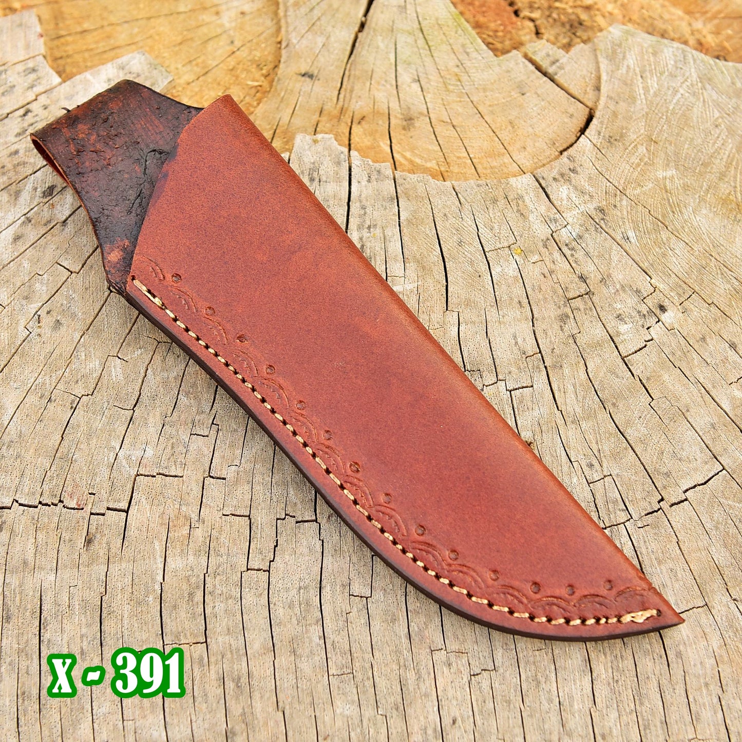 Custom Hand Stitched Top Grain Leather Fixed Blade Knife Sheath