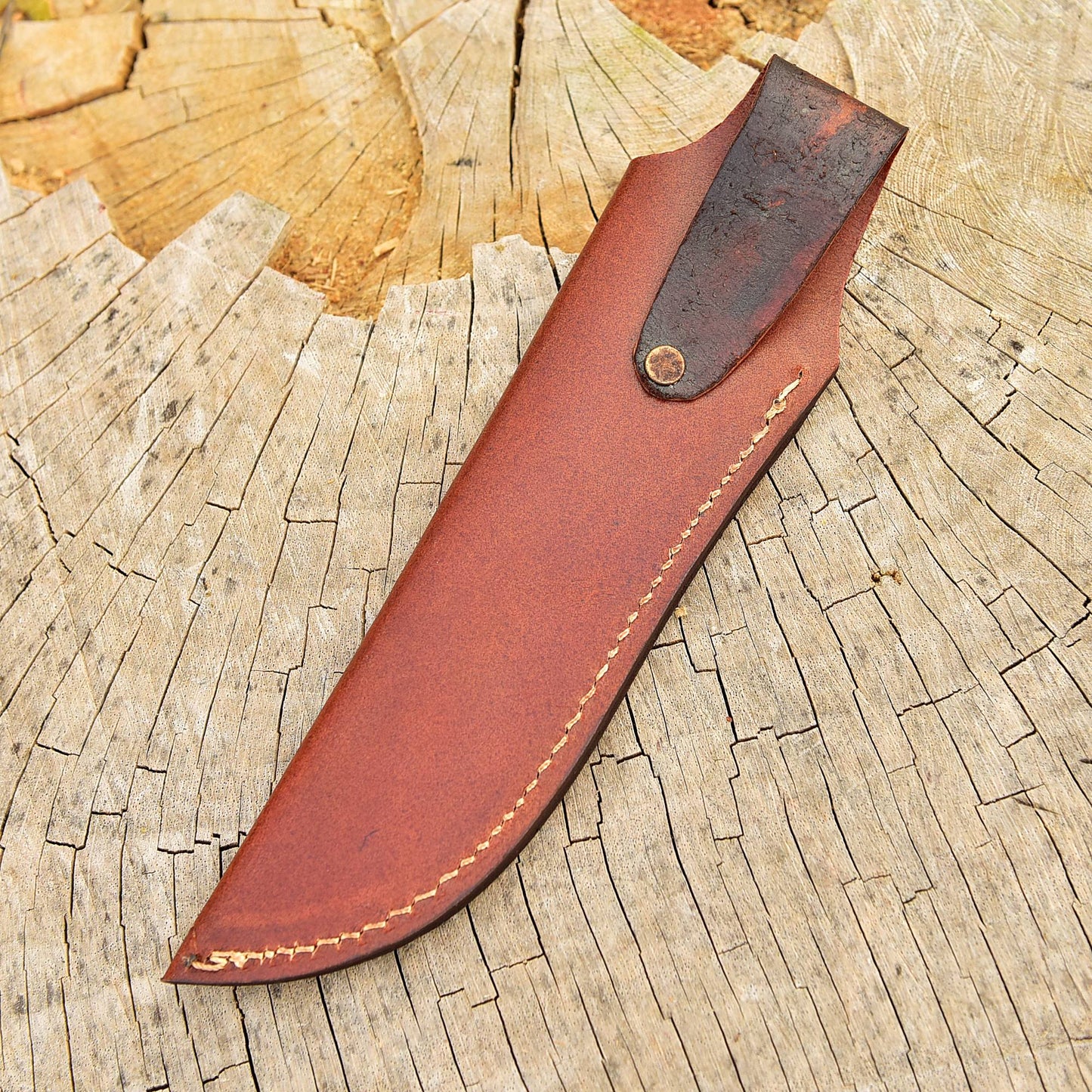 Custom Hand Stitched Top Grain Leather Fixed Blade Knife Sheath