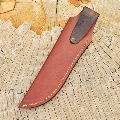 Custom Hand Stitched Top Grain Leather Fixed Blade Knife Sheath