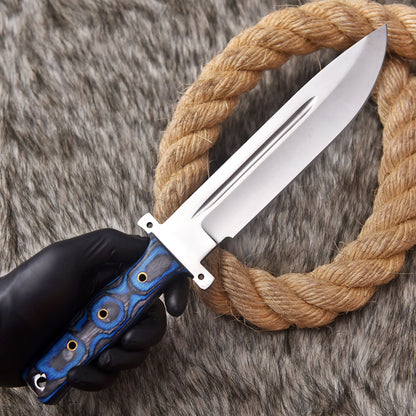 Handmade Fix Blade Hunting Knife Stainless Steel Wood Handle With Sheath