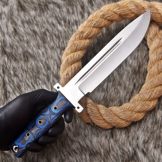 Handmade Fix Blade Hunting Knife Stainless Steel Wood Handle With Sheath