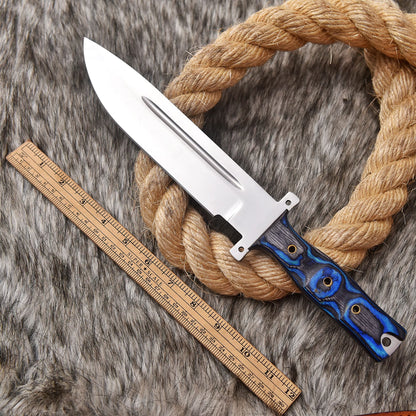 Handmade Fix Blade Hunting Knife Stainless Steel Wood Handle With Sheath