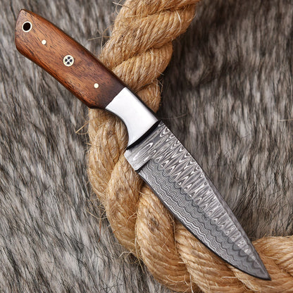 Handmade Damascus Steel Skinner Knife wood Handle 8" Full Tang Knife