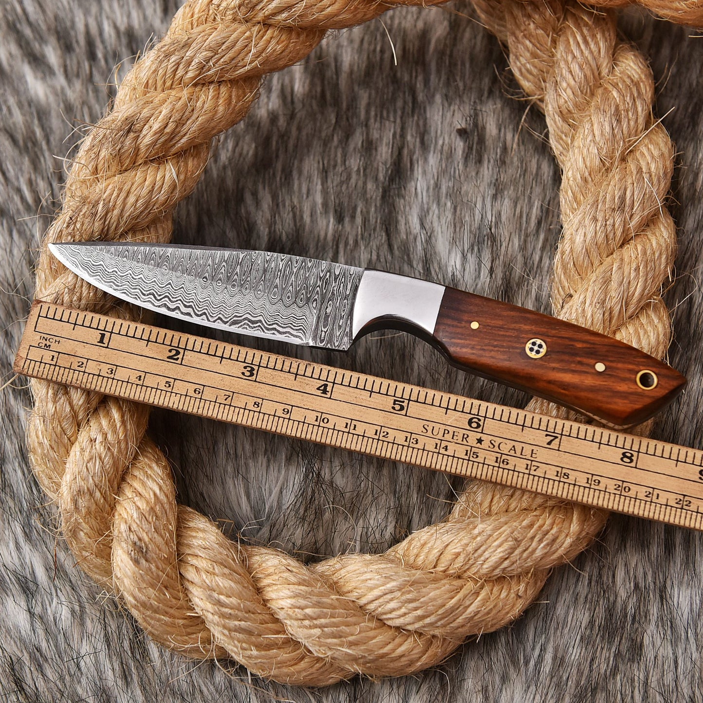 Handmade Damascus Steel Skinner Knife wood Handle 8" Full Tang Knife