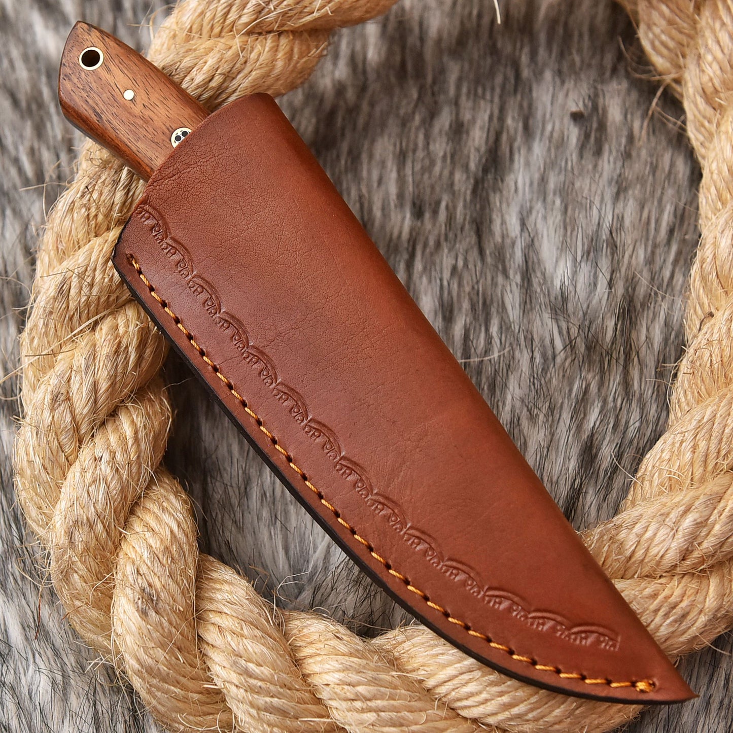Handmade Damascus Steel Skinner Knife wood Handle 8" Full Tang Knife