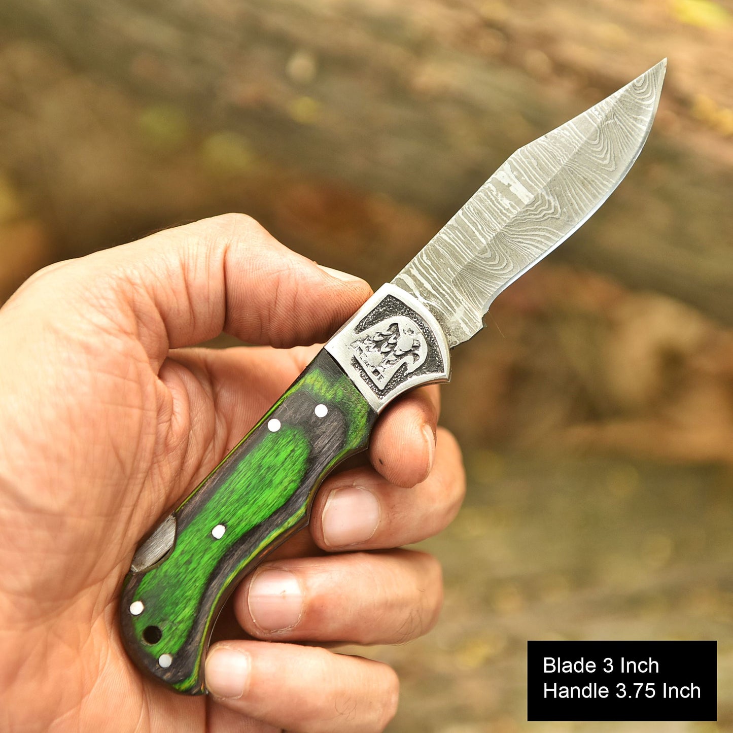 Artisan Handmade Damascus Steel Folding Pocket Outdoor Adventure Knife