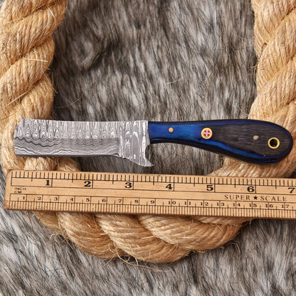Handmade Damascus Steel Skinning Tactical Camping Knife Wood Handle EDC