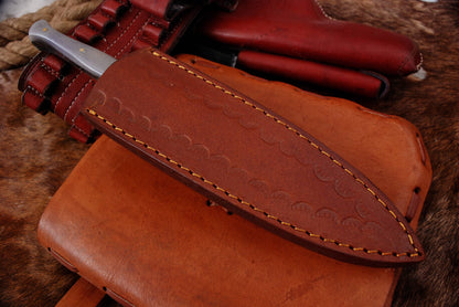 Custom Hand Forged Damascus Steel Double Edge Dagger Camel Bone Handle