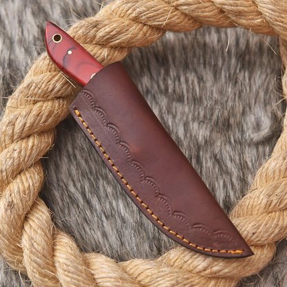 Custom Hand Forged Damascus Steel Skinner Knife Resin Camel Bone Handle