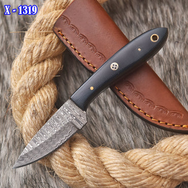 Tactical Handmade Damascus Steel Skinner Knife Micarta Handle Full Tang