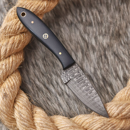 Tactical Handmade Damascus Steel Skinner Knife Micarta Handle Full Tang