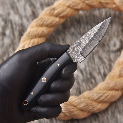Tactical Handmade Damascus Steel Skinner Knife Micarta Handle Full Tang