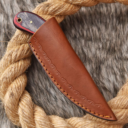 Handmade Damascus Steel Skinner Knife Wood Camel Bone Handle