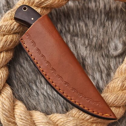6" Handmade Forged Damascus Steel Full Tang Skinner Knife Wood Handle