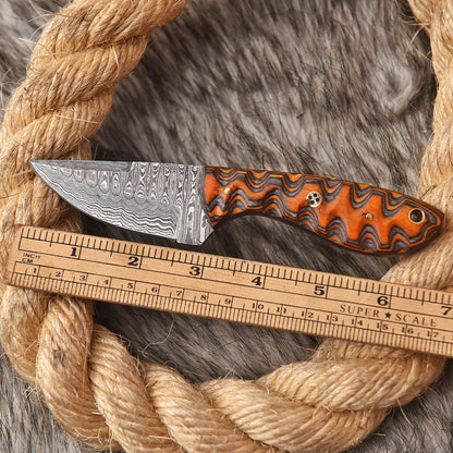 Handmade Damascus Steel Skinner Tactical Knife wood Handle 6.5" Full Tang