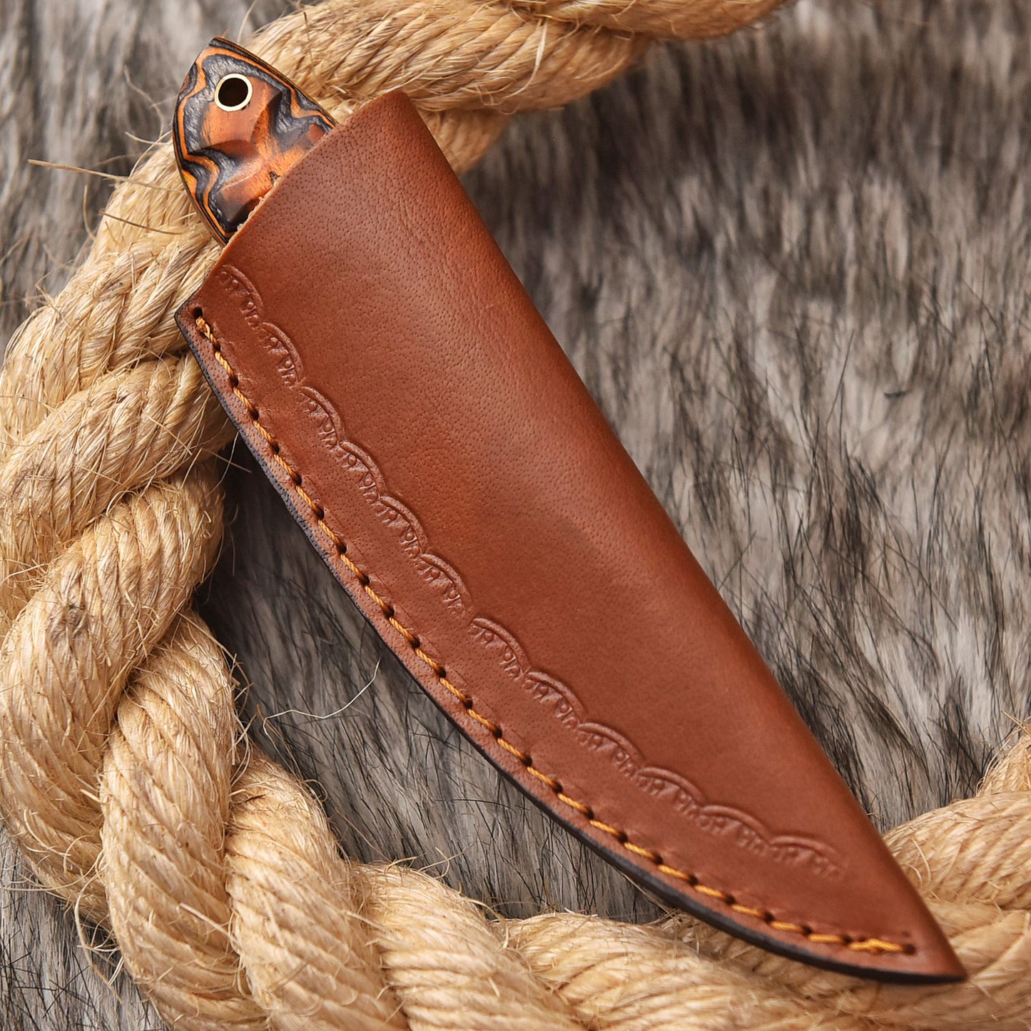 Handmade Damascus Steel Skinner Tactical Knife wood Handle 6.5" Full Tang