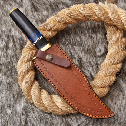 Handmade Carbon Steel Fixed Blade Hunting Tactical Knife Resin Handle