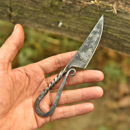 Hand Forged Kitchen Knife Artisan Blacksmith Loop Handle Steak Knife