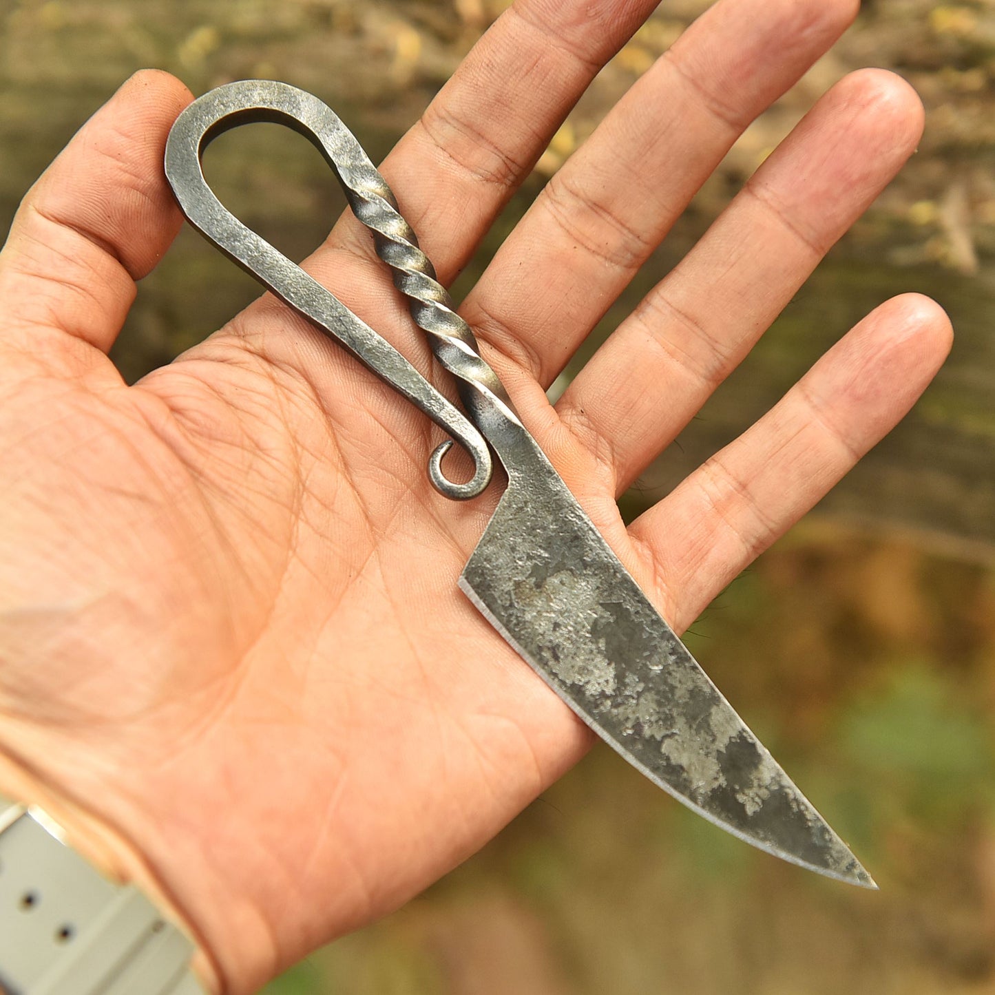 Hand Forged Kitchen Knife Artisan Blacksmith Loop Handle Steak Knife