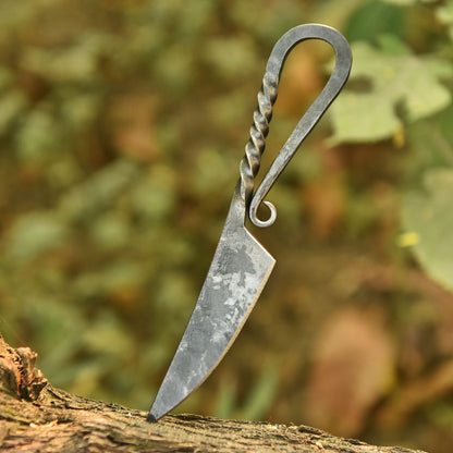 Hand Forged Kitchen Knife Artisan Blacksmith Loop Handle Steak Knife